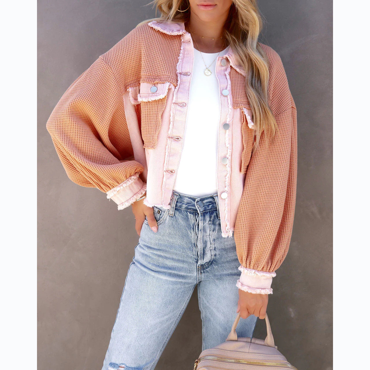 Casual Autumn Winter Waffle Stitching Wash Coat