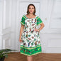 Plus Size Women Clothing Short Sleeve Bohemian Dress Holiday Beach Dress Summer