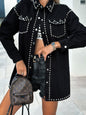 Spring Retro Street Rivet Loose Denim Jacket Women