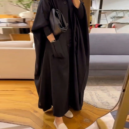 Fall Women Clothing Design Bat Loose Long Coat