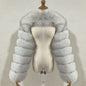 Coat Women Autumn Winter Ultra Short Long Sleeve Splicing Coat Plus Size