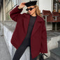 Autumn Winter Atmosphere Woolen Coat Women Waist Controlled Lace up All Matching Long Sleeve Woolen Cloth Overcoat