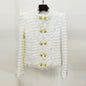 Goods Autumn Winter Star Tassel Fringe Tweed Stand Collar Slim Fit Jacket
