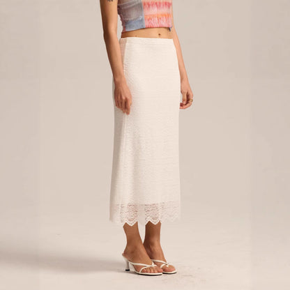 Women Clothing Lace Skirt Spring Summer High Waist One Step Skirt Sexy Slim Hip Long Skirt