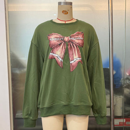 Women's Clothing Top Autumn Winter Sweater Bowknot Halloween Christmas Loose Long Sleeve
