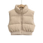 Summer Women Clothing Street City Casual Cotton Padded Jacket Vest