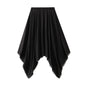 Irregular Asymmetric Lace Stitching Skirt Women Autumn Elastic Waist Casual A line Large Hem Umbrella Skirt