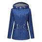 Waterproof Hooded Trench Coat - Mid-Length Raincoat for Women