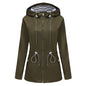 Waterproof Hooded Trench Coat - Mid-Length Raincoat for Women