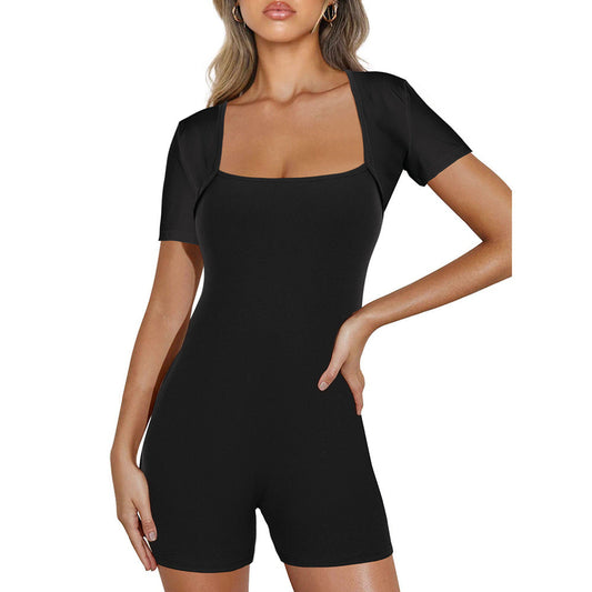 Tight Jumpsuit Solid Color Sports Yoga Jumpsuit Women Sports