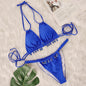 Two Piece Swimsuit Women Pink Bikini Swimsuit with Gem Embellished