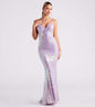 Sexy V Neck Sequ Floor-Length Evening Dress Elegant Cocktail Party Party Dress