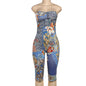 Women Spring Clothing Personalized Sleeveless Tube Top Floral Print Tight High Waist Jumpsuit