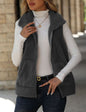 Flash Velvet Women Clothing Autumn Winter Cardigan Zipper Loose Pockets Coat Double Sided Plush Vest