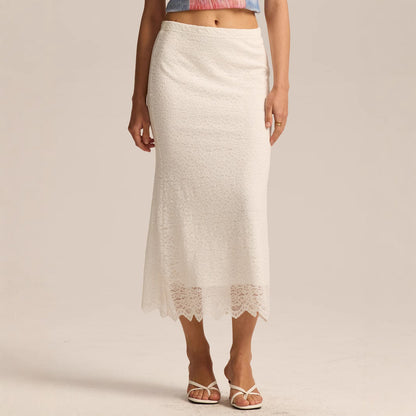 Women Clothing Lace Skirt Spring Summer High Waist One Step Skirt Sexy Slim Hip Long Skirt