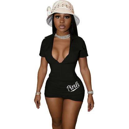 Sexy Print Letter Graphic Jumpsuit