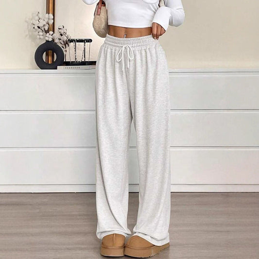 Autumn Winter Solid Color Women Clothes Casual Pants Loose Slimming Wide Leg Pants Office Trousers