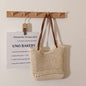 Casual Hollow Out Cutout Shoulder Cotton Thread Woven Bag Small Size Idle Portable Straw Weaved Bag Seaside Vacation Beach Bag Women Bag