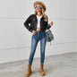 Sexy Washed Denim Short Jacket Top Long Sleeve Women