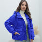 down Cotton Padded Coat Women Winter Thickened Padded Jacket Popular Bright Color Stand Collar Cotton Padded Coat