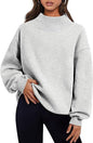 Women Autumn Winter Casual Fleece Shirt Women Thick Half Turtleneck Loose Sweatshirts