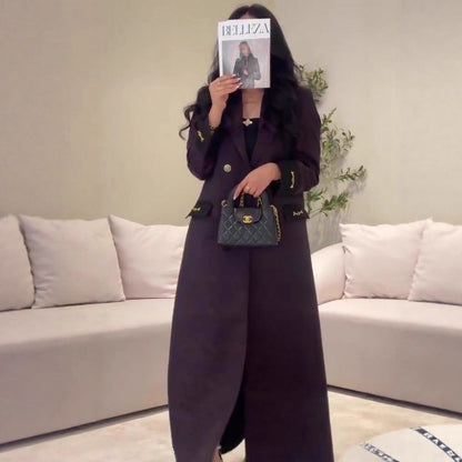Autumn Winter British Trench Coat Women Mid Length Socialite Trench Coat