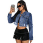 Women Clothing Cowboy Model Ripped Tassel Jacket