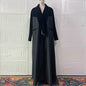 Autumn Patchwork Long Free Collared Coat Trench Coat Women