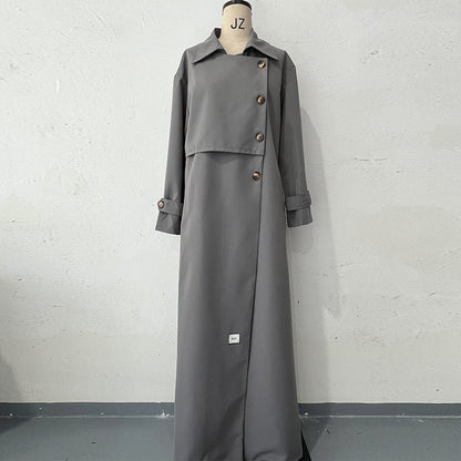 Arrival Autumn Winter Simplicity British Retro Motorcycle Mid Length Coat