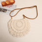 Lace Crossbody Cotton Thread Woven Bag Hollow Out Cutout Shoulder Straw Bag Vacation Beach Bag Women Bag