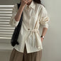 Casual Vacation Solid Color Long Sleeved Shirt Women Clothing Autumn Winter