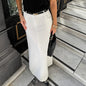 Spring Summer White Elegant Straight Casual Skirt All Match Maxi Dress Women
