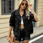 Summer Washed Slimming Loose Short Sleeve Denim Coat Top Women
