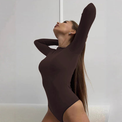 Women Autumn Winter off Neck Tight Jumpsuit