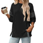 Women round Neck Multicolor round Neck All Matching Casual Loose Sweatshirt