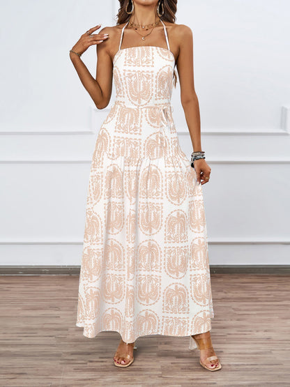 Women Floral Halter Beach Hawaii Holiday Dress