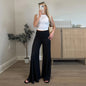 Women Clothing Autumn Trend Low Waist Solid Color Slim Slimming Drape Bootcut Trousers