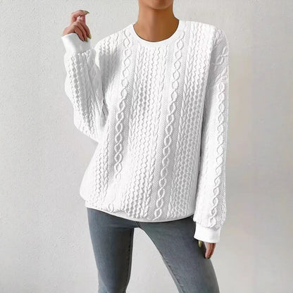 Spring Autumn Trends Loose round Neck Long Sleeve Women Idle Oversize Top Women
