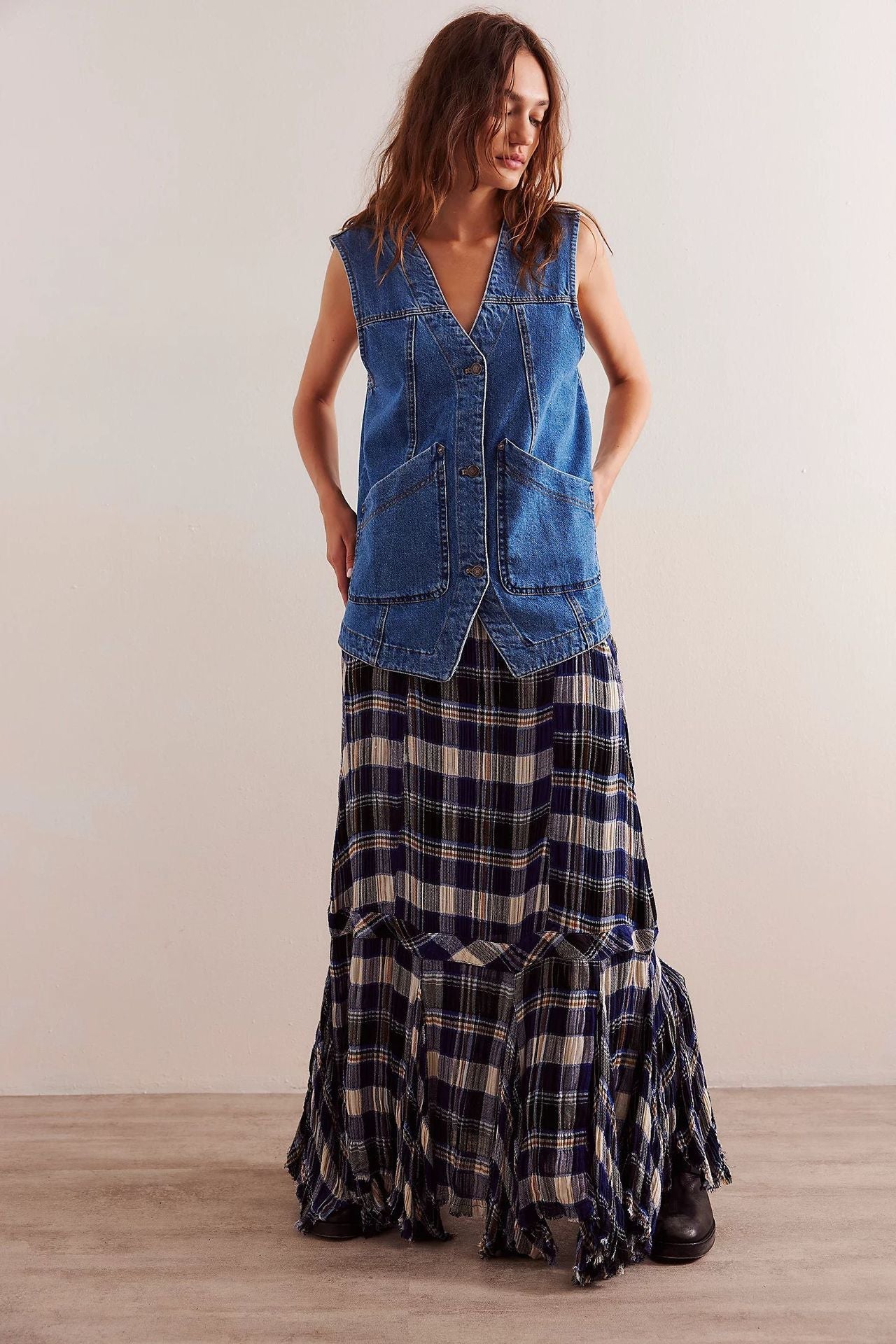 Sleeveless Denim Vest Women