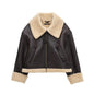 Motorcycle Clothing Women Winter Fur Coat Zipper Jacket Thickened Clothes
