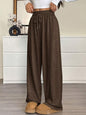 Autumn Winter Solid Color Women Clothes Casual Pants Loose Slimming Wide Leg Pants Office Trousers