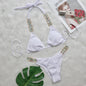 Bikini Plain Women Split Strap Luxury Diamond Swimsuit Sexy Metal Chain Accessories Swimwear