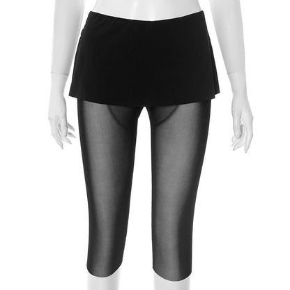 Women Clothing Summer Solid Color Slim Fit Thigh Length Cover Elastic Cropped Pants