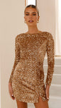 Dress Southeast Asia Backless Sequined Long Sleeve Ladies Party Dress