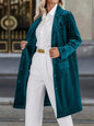 Arrival Loose Velvet Trench Coat Collared Long Sleeve Casual Single Breasted Long Blazer Women