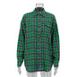 Retro Plaid Shirt Women Casual Plaid Top All Matching Collared Loose Mid Length Shirt