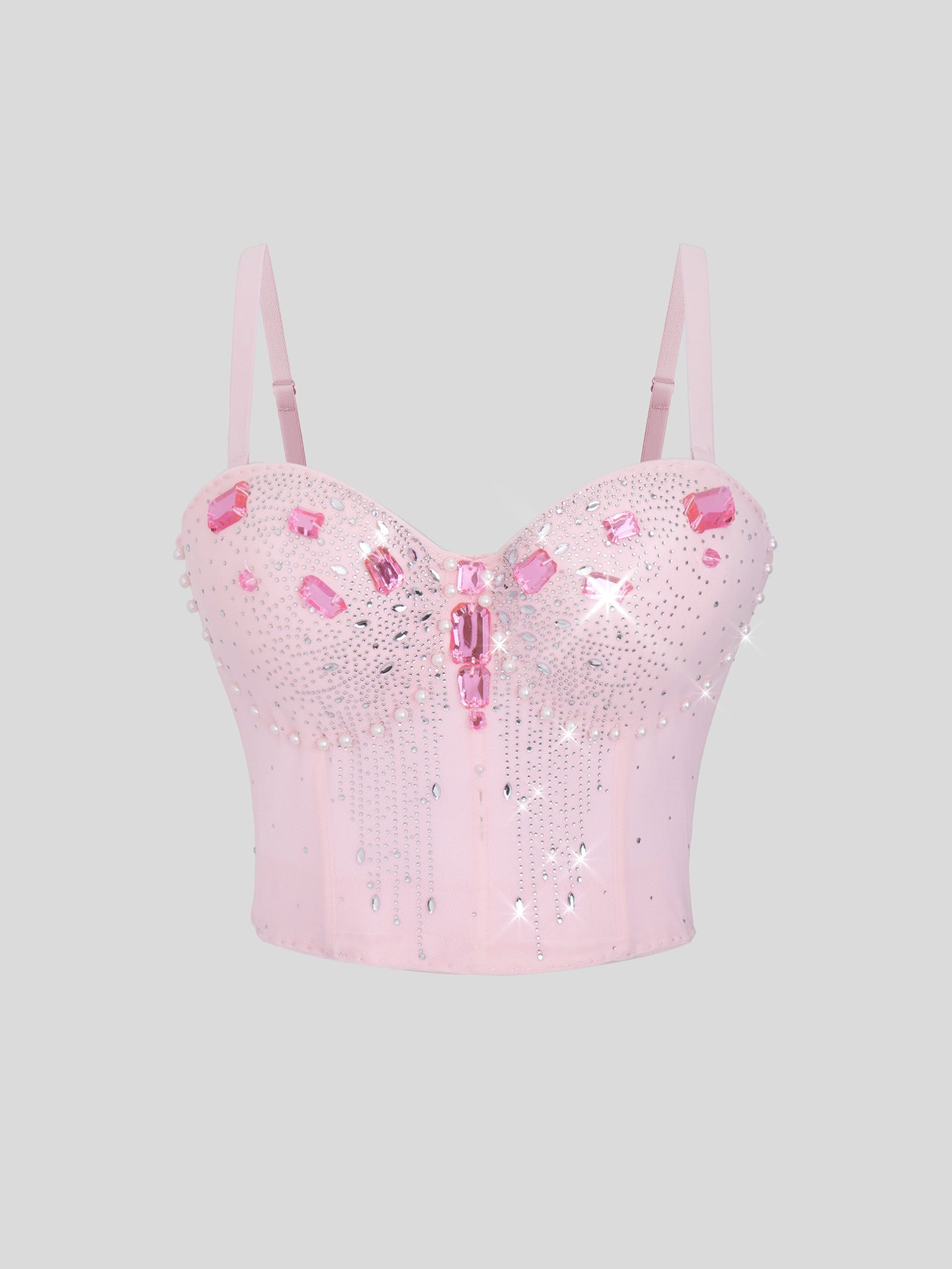 Women Wear Tube Top Rhinestone Chain Handmade Small Vest Sling Basic Design