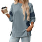 Women round Neck Multicolor round Neck All Matching Casual Loose Sweatshirt