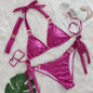 Sexy Bikini Crystal Diamond Three Piece Split Swimsuit Beach Shiny Women Swimsuit