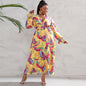 Plus Size Women Clothing Dress Long Sleeve Large Swing Dress
